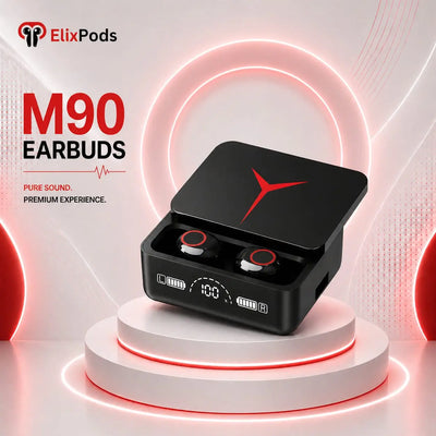 ElixPods M90 Wireless Earbuds with LED Power Display, Deep Bass Sound, Bluetooth 5.3 and Long Battery Life My Store